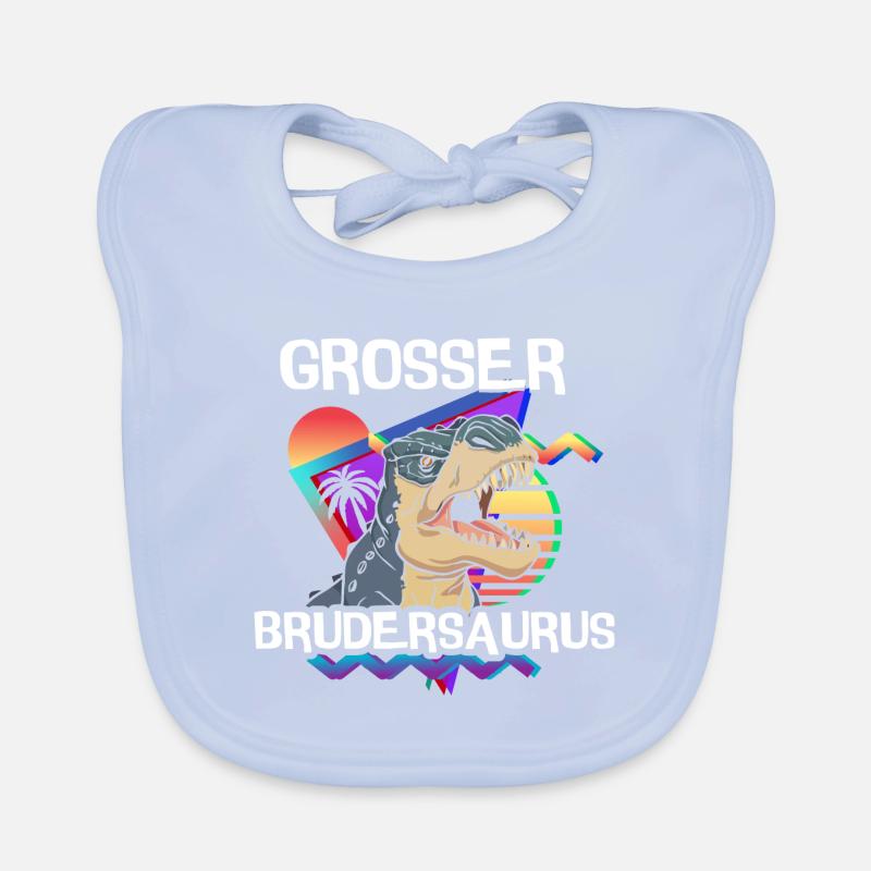Grand frère Saurus T-Rex Dino Bavoir bio Bébé