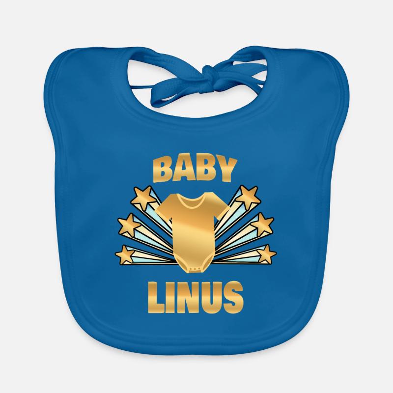 Cadeau pour Linus - Bavoir bio Bébé - bleu paon