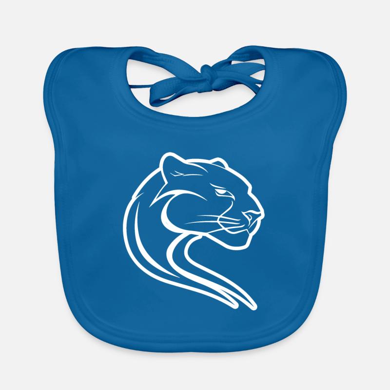 Panthère - Bavoir bio Bébé - bleu paon