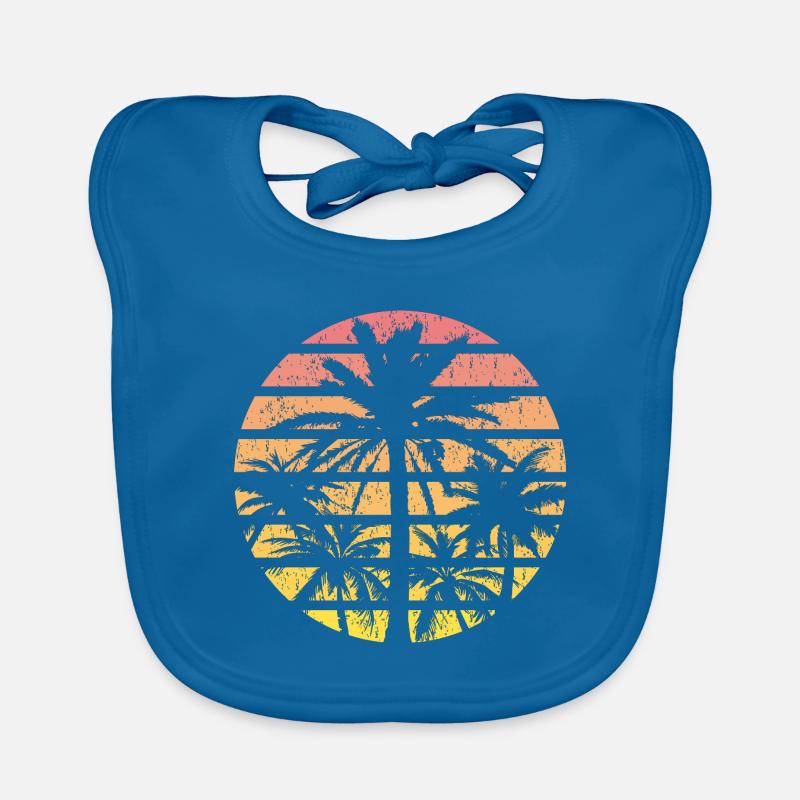 Retro Palm Tree Organic Baby Bibs