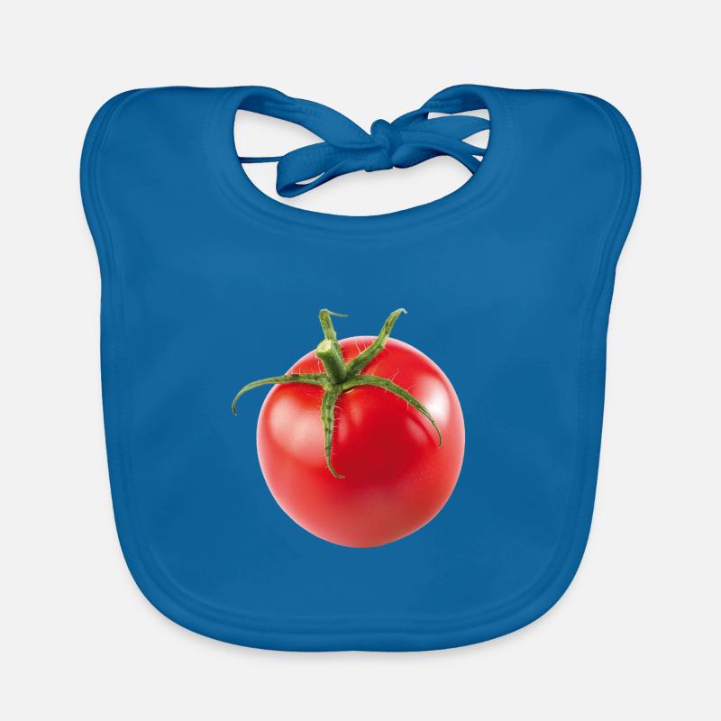 Tomate - Baby Bio-Lätzchen - Pfauenblau