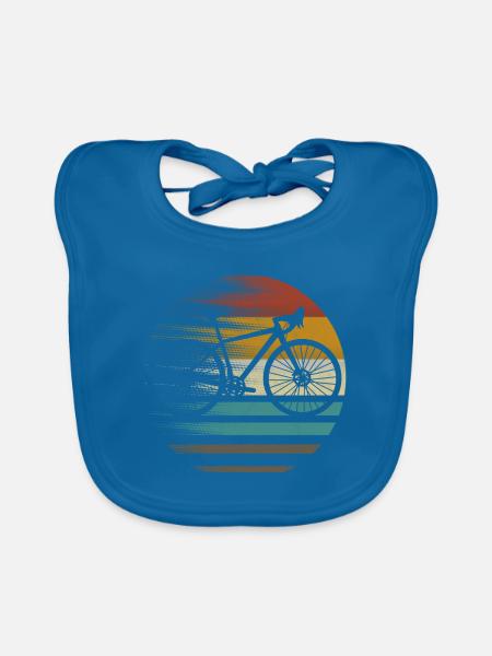 Gravel bike Gravel road bike bike gift retro - Organic Baby Bibs - peacock-blue - Front