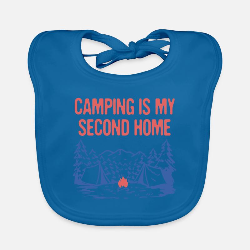 Camping is My Second Home Camper Dictons Camp Bavoir bio Bébé