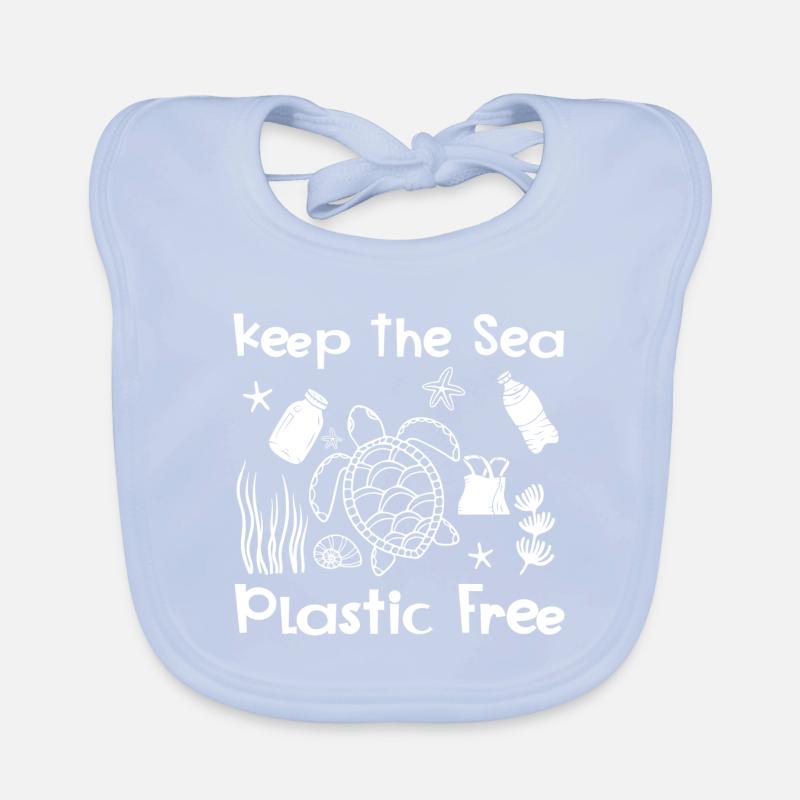 Keep The Sea Plastic Free Turtle Motif Organic Baby Bibs