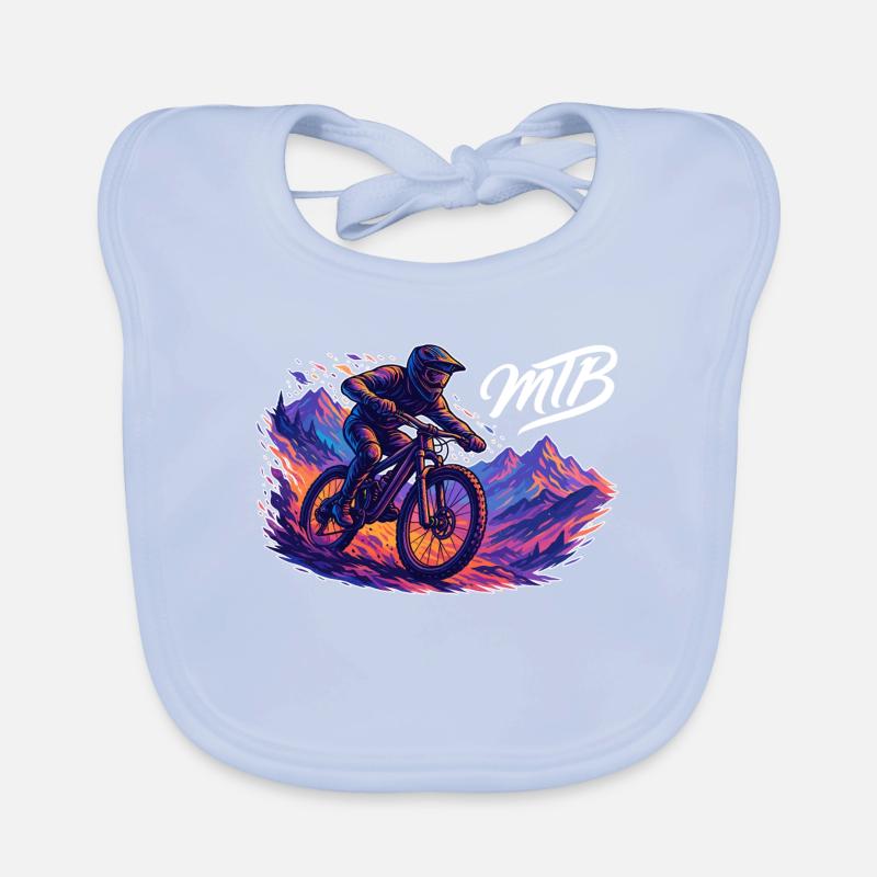 MTB Mountain Biking Mountain Biker Hobby Gift Organic Baby Bibs