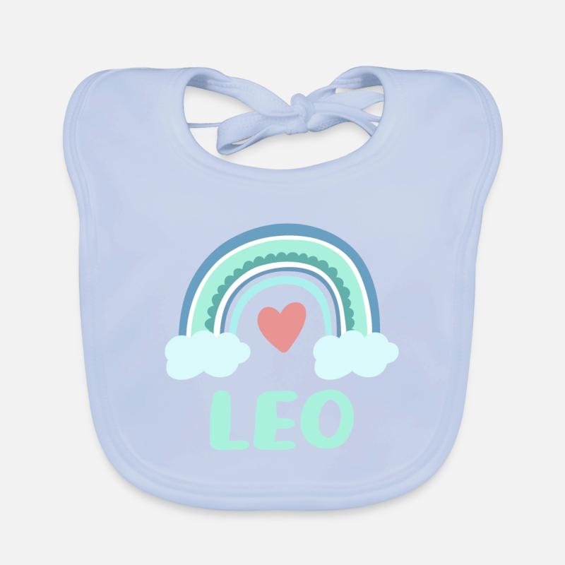 Leo Name Regenbogen Baby Baby Bio-Lätzchen