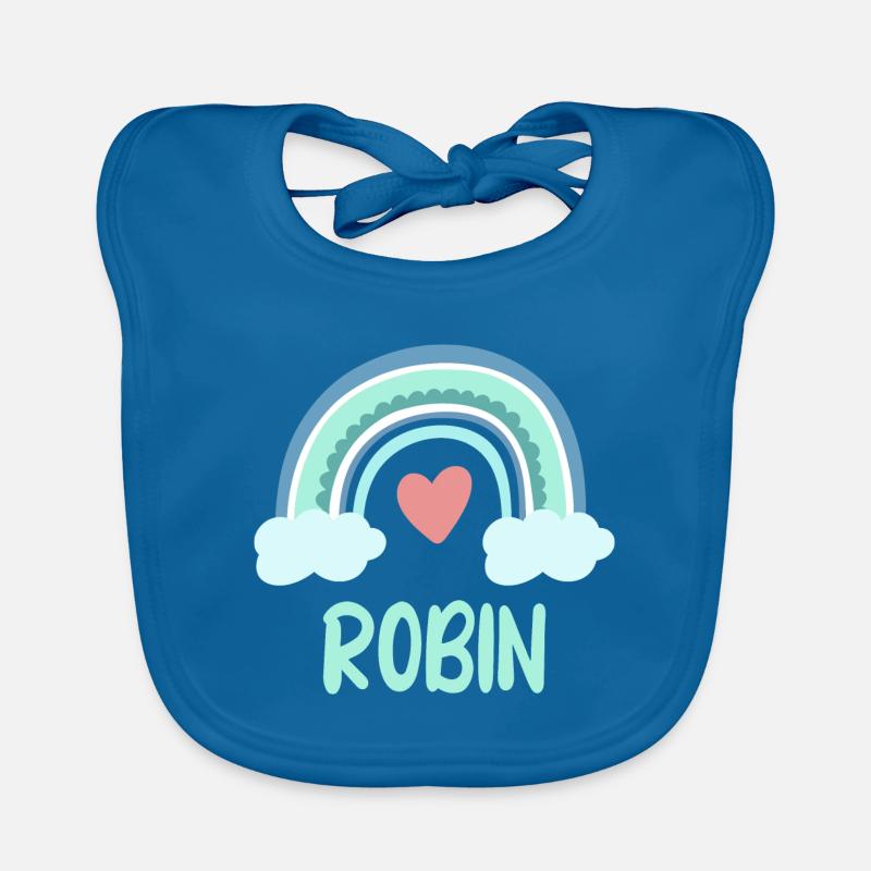 Nom Robin Rainbow Baby Bavoir bio Bébé