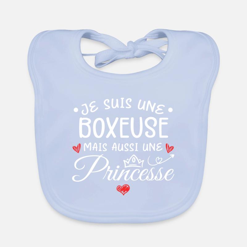 Je Suis Une Boxeuse, Mais Aussi Une Princesse Bavoir bio Bébé