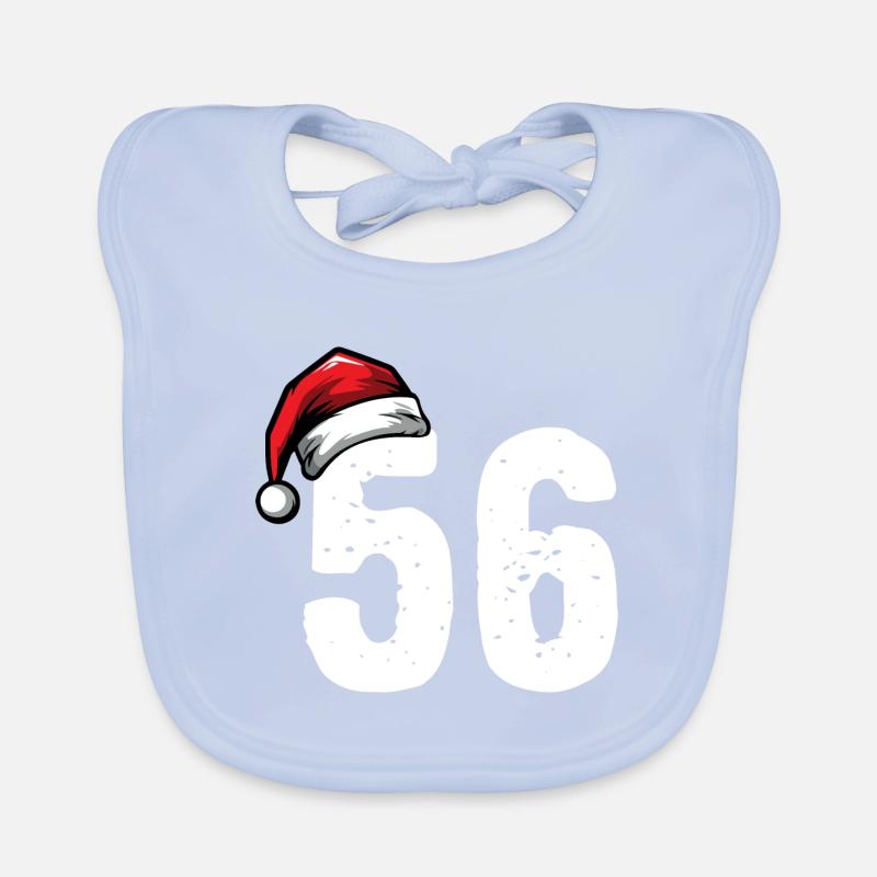 56 Number Christmas Organic Baby Bibs