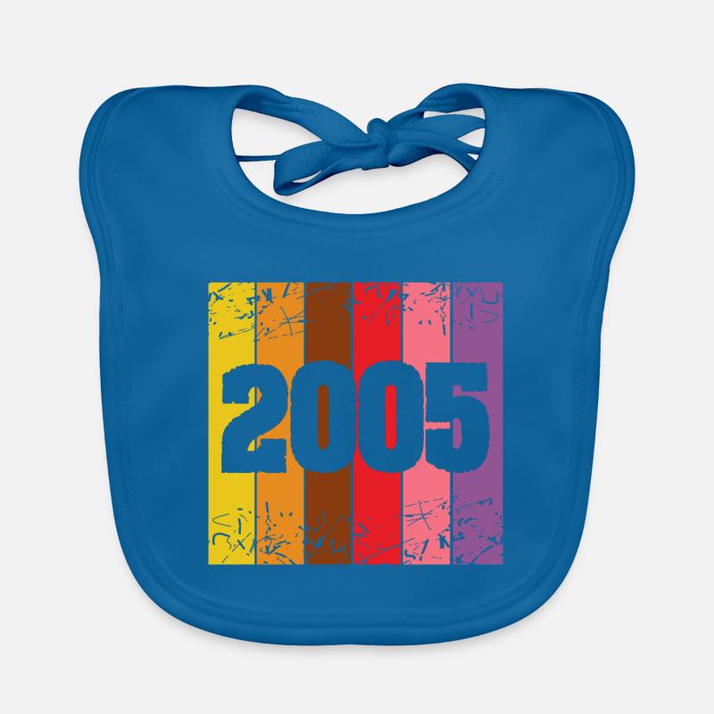 Né en 2005 - Bavoir bio Bébé - bleu paon