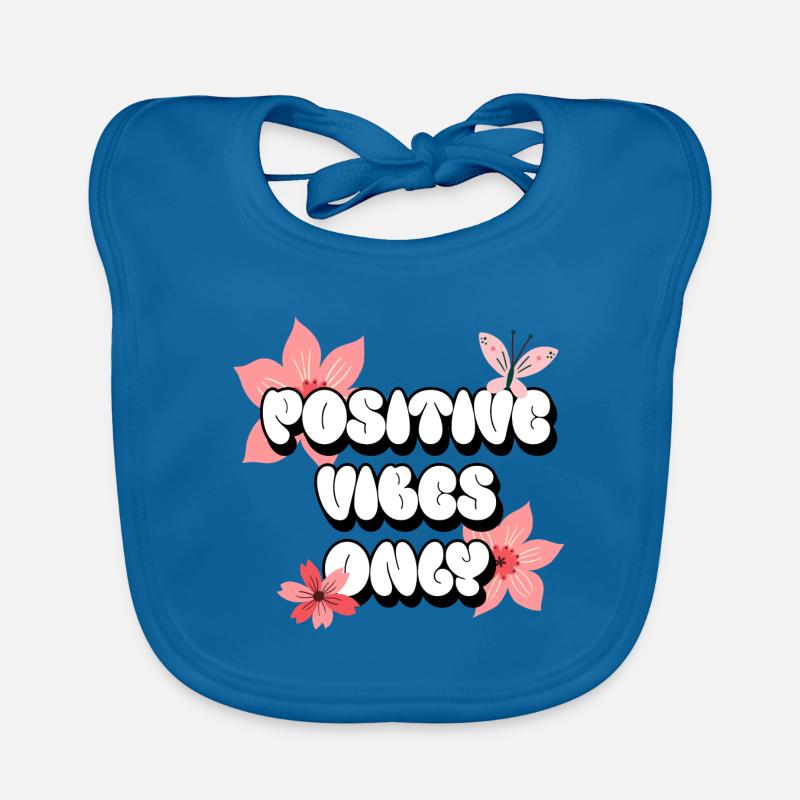 Positive Vibes Only Positive Affirmations Pink Organic Baby Bibs