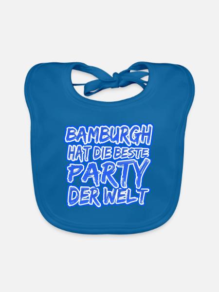 Geschenk für Korsika - Baby Bio-Lätzchen - Pfauenblau - Vorne