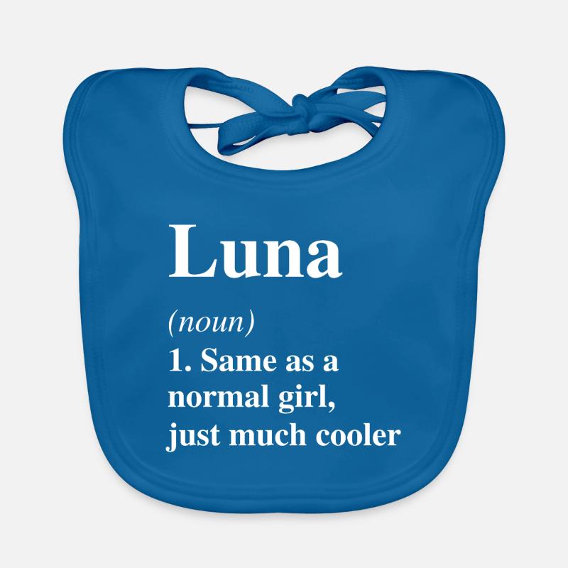 Luna Definition Cooler Name Spruch Geschenk Baby Bio-Lätzchen