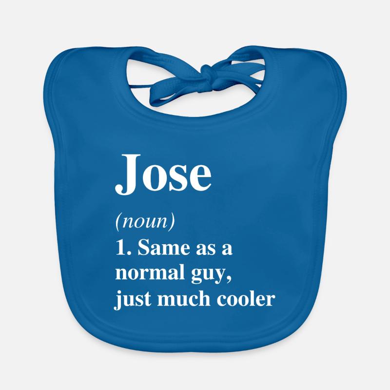 Jose Définition Cool Nom Dire Cadeau - Bavoir bio Bébé - bleu paon