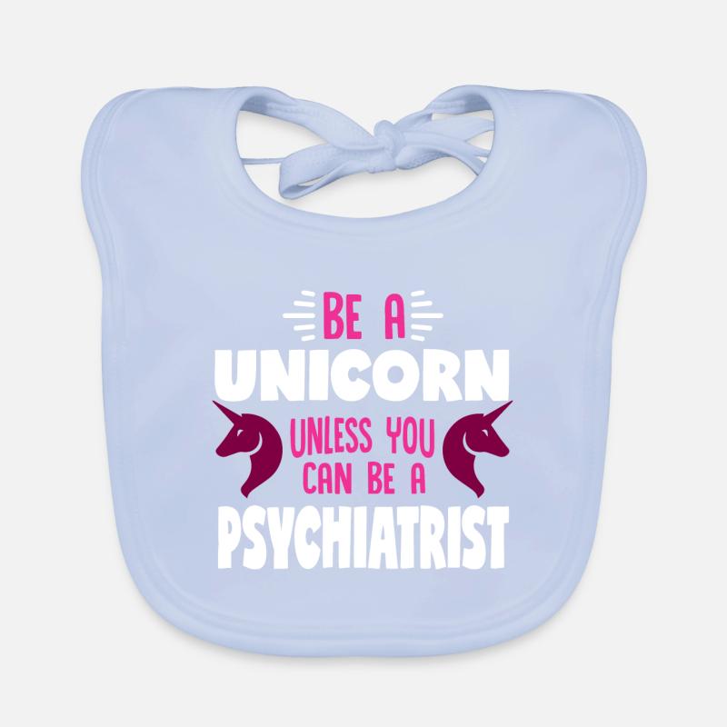 Pferd mit Horn oder Psychiater Baby Bio-Lätzchen