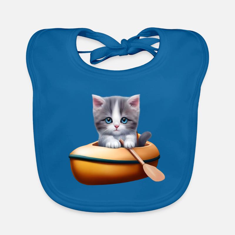Chat mignon en kayak Bavoir bio Bébé