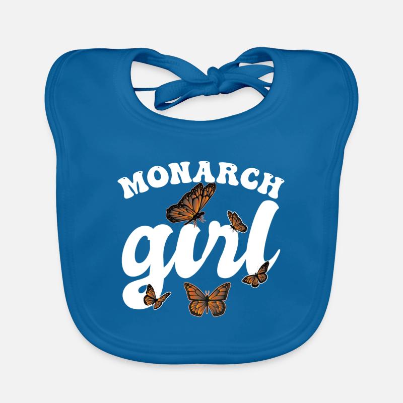 Monarch-Mädchen - Baby Bio-Lätzchen - Pfauenblau