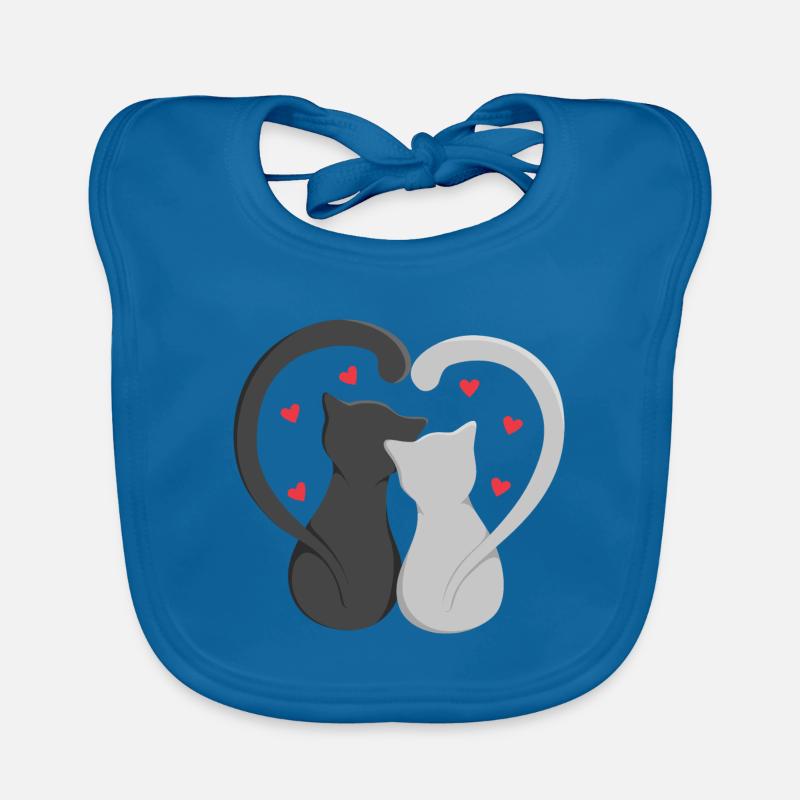 Two cats make heart Organic Baby Bibs