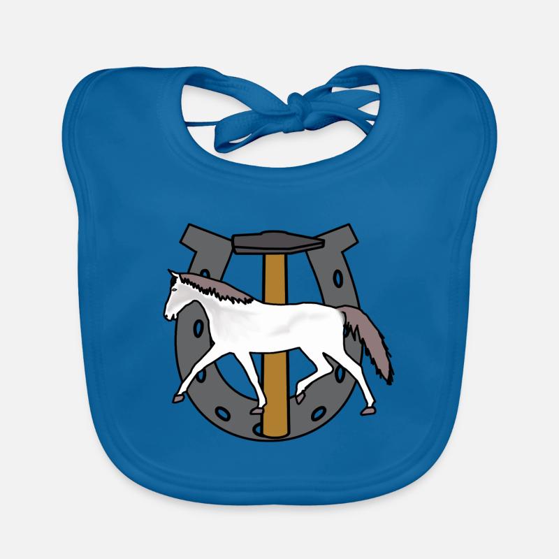 Professions Maréchal-ferrant Fer à cheval Forgeron Cheval Profession Bavoir bio Bébé