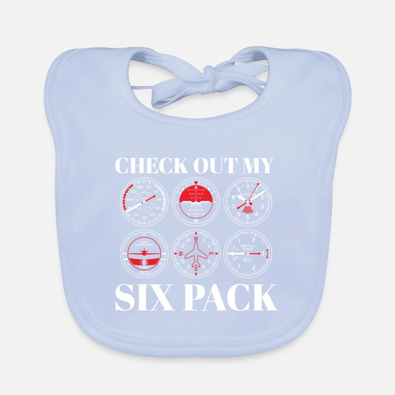 Funny Pilot Six Pack Simulation de vol d’aviation Bavoir bio Bébé