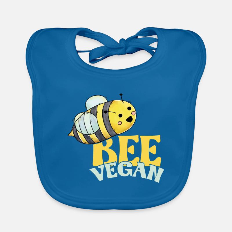 Végétalienne Sois végétalien - Bavoir bio Bébé - bleu paon