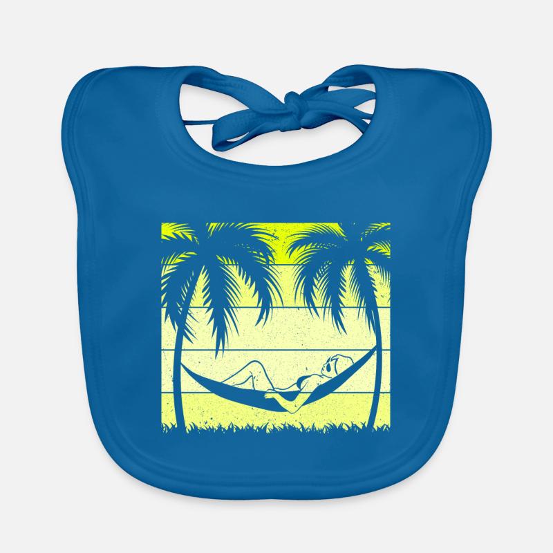 Hammock Chilling Palm Trees Organic Baby Bibs