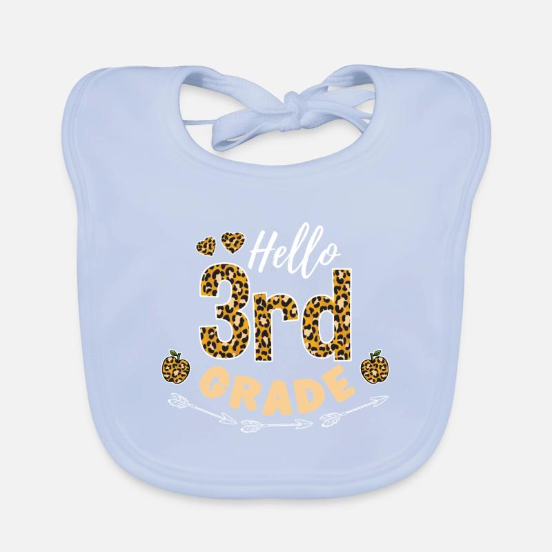 Hello 3rd Grade Leopard Teacher Organic Baby Bibs