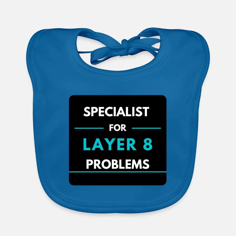 Specialist for Layer 8 problems (blue) Organic Baby Bibs