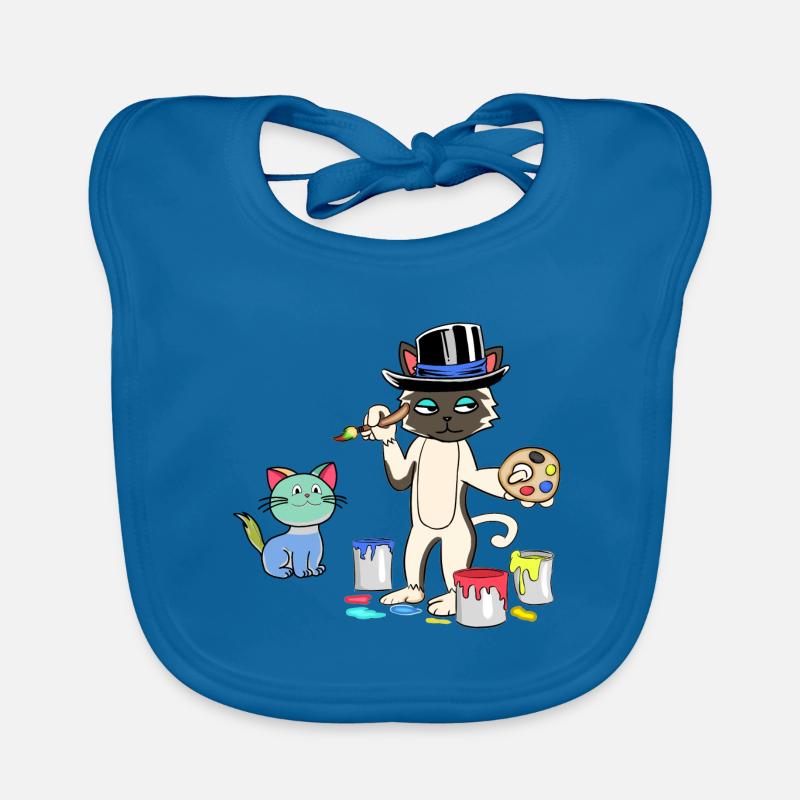 Cat Painter Master Artist Art Academy Organic Baby Bibs