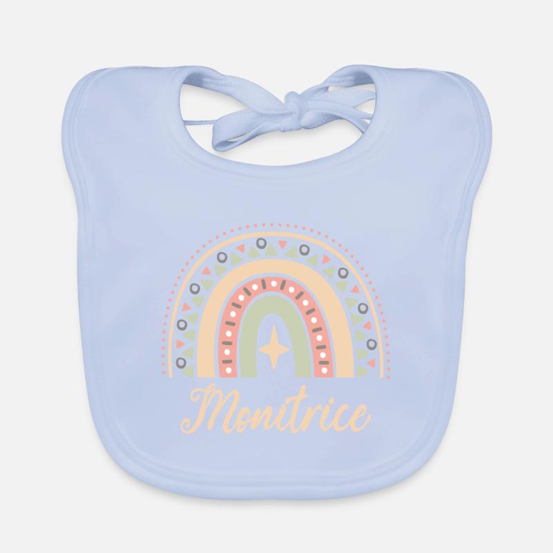 Cadeau Monitrice. Boho Rainbow monitrice. Bavoir bio Bébé