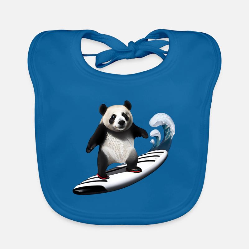 Panda Surfer Baby Bio-Lätzchen