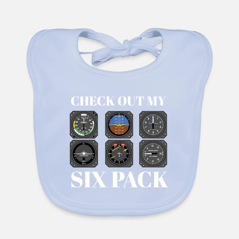 Funny Pilot Six Pack Simulation de vol d’aviation Bavoir bio Bébé