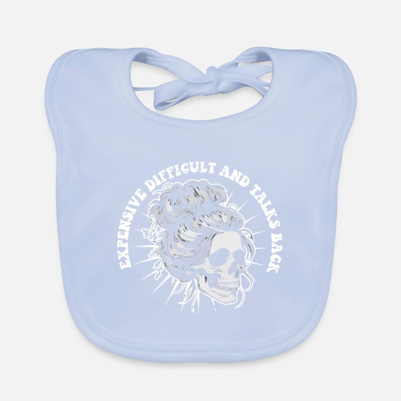 Skeleton Messy Bun Expensive Difficult And Talks Organic Baby Bibs