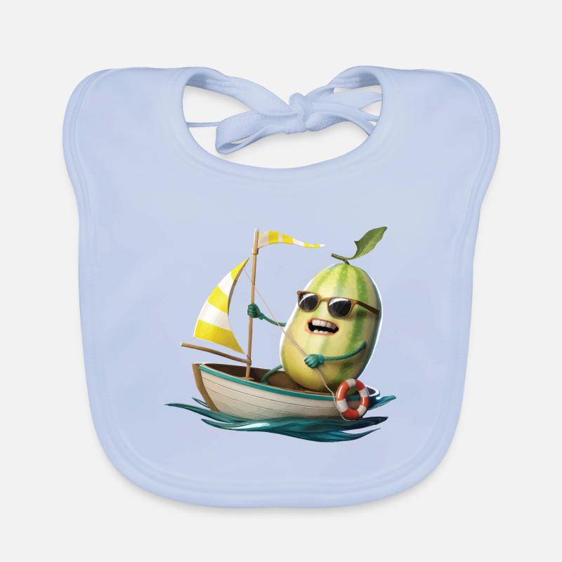Obst Honigmelone Bootfahren Geschenk Baby Bio-Lätzchen