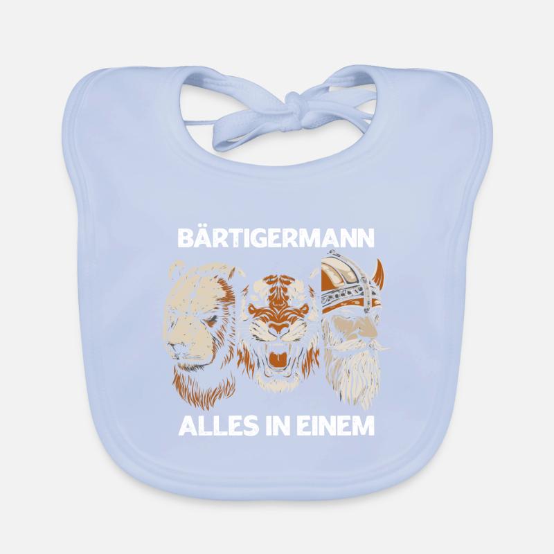 Bärtigermann Bär Tiger Wikinger Starker Mann Bart Baby Bio-Lätzchen