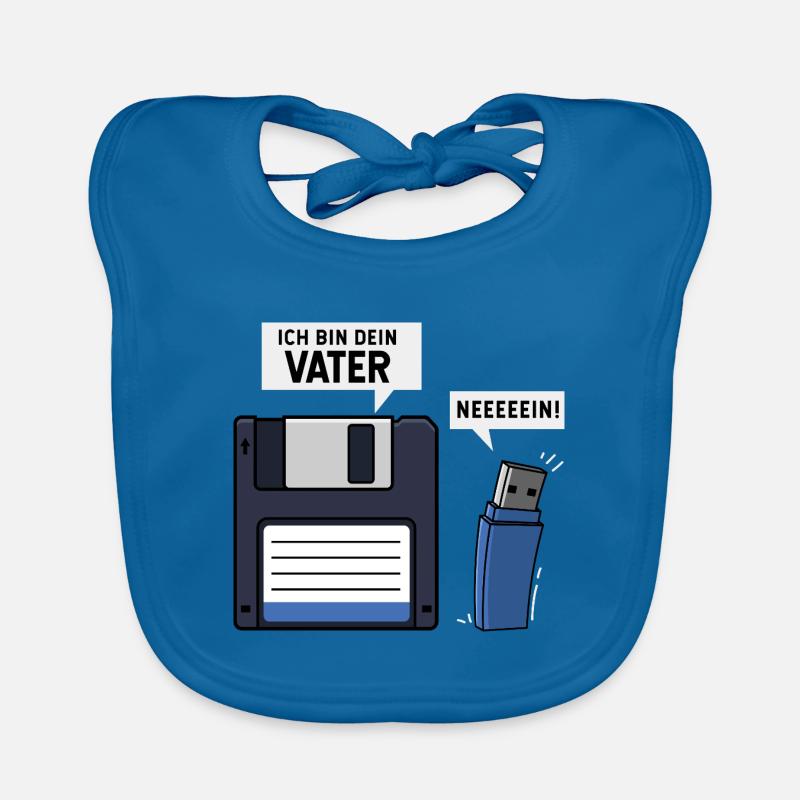 Ich Bin Dein Vater Diskette USB Stick - Baby Bio-Lätzchen - Pfauenblau