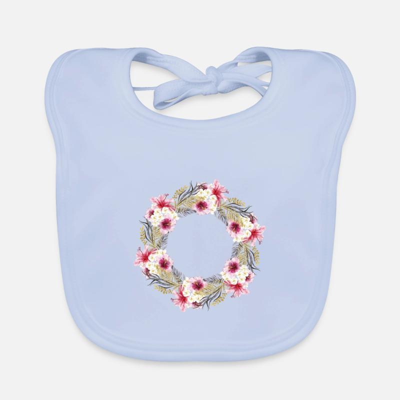 Couronne de fleurs fleurs fleurs colorée été Bavoir bio Bébé
