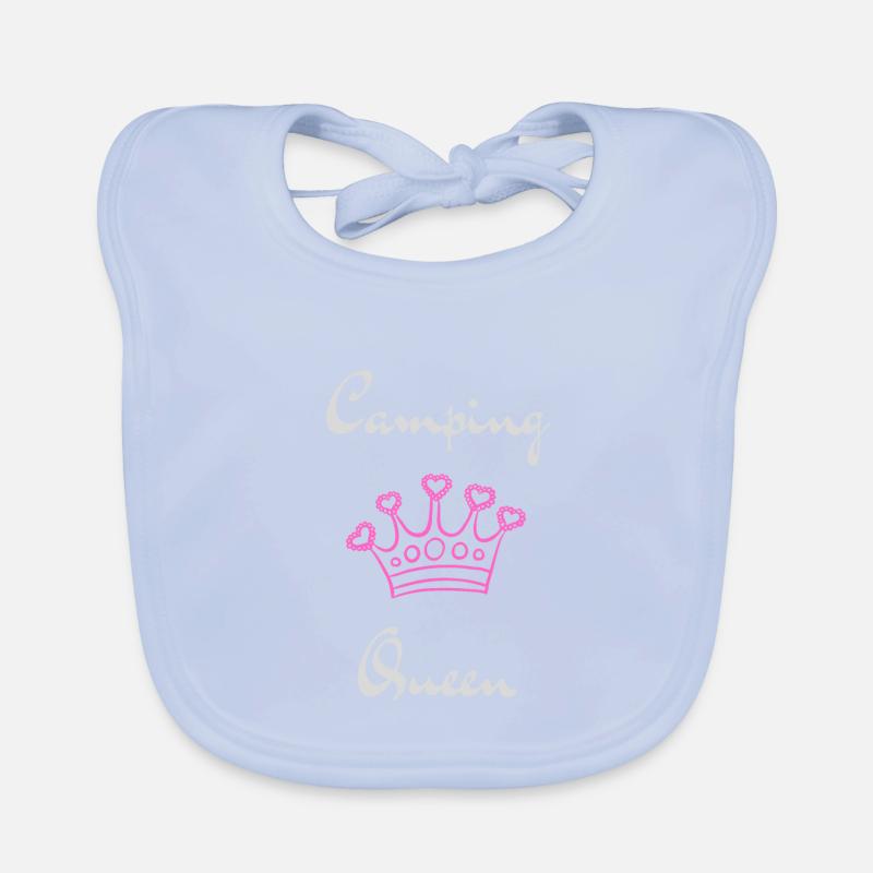 Camping Queen Version 2 (white print) Organic Baby Bibs