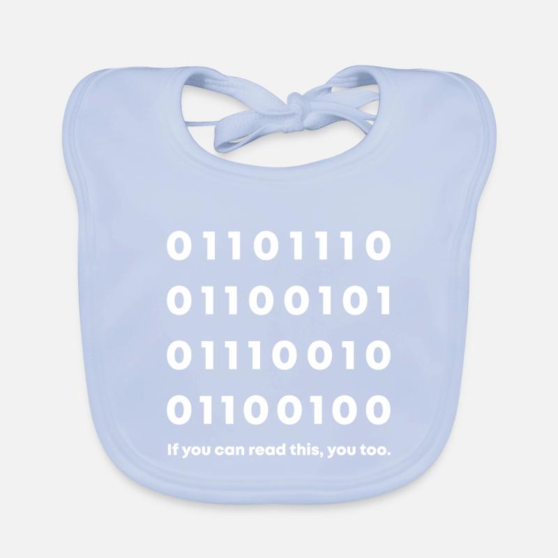 Nerd in binary code Organic Baby Bibs