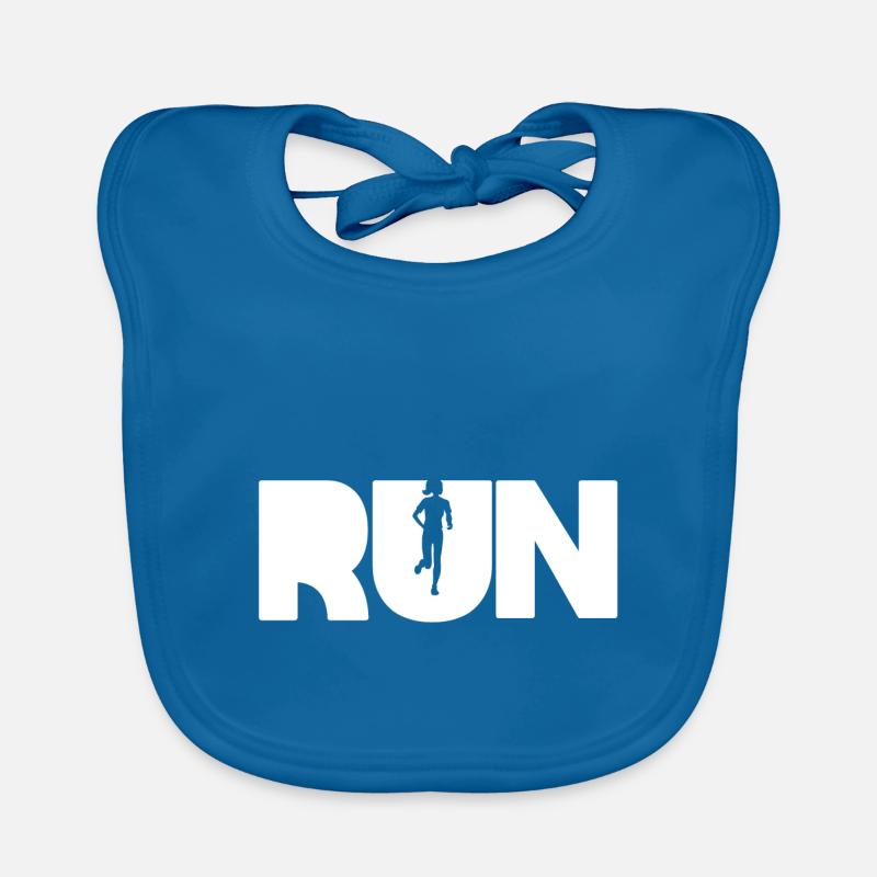 RUN - Bavoir bio Bébé - bleu paon