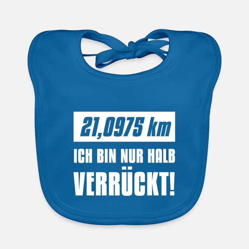 Halbmarathon - Baby Bio-Lätzchen - Pfauenblau