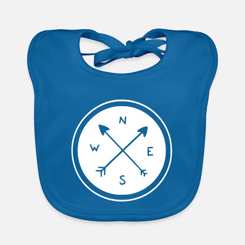 Compass in circle Organic Baby Bibs