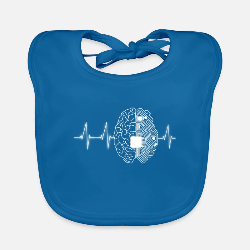 Programming Lover Programmer Heartbeat design Organic Baby Bibs