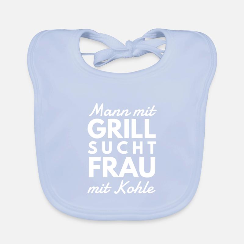 Mann mit Grill Spruch Tshirt Geschenk Baby Bio-Lätzchen
