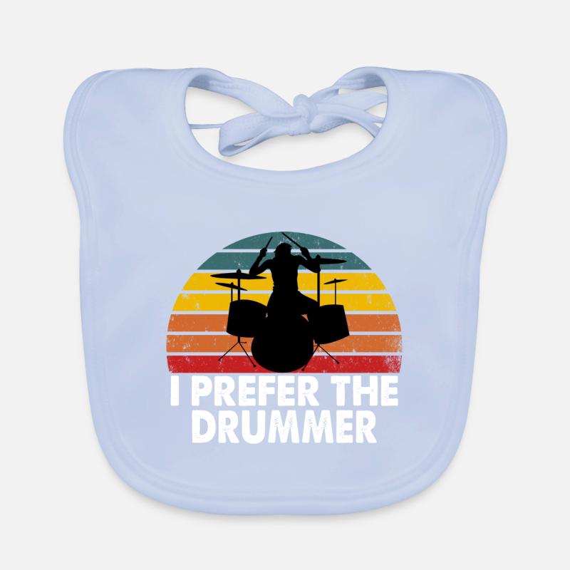 I Prefer The Drummer Drôle de percussion Design Bavoir bio Bébé