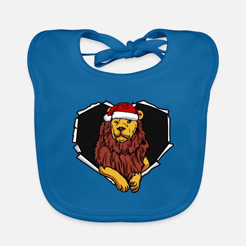 Crack lion avec trou de capuchon de Noël Bavoir bio Bébé
