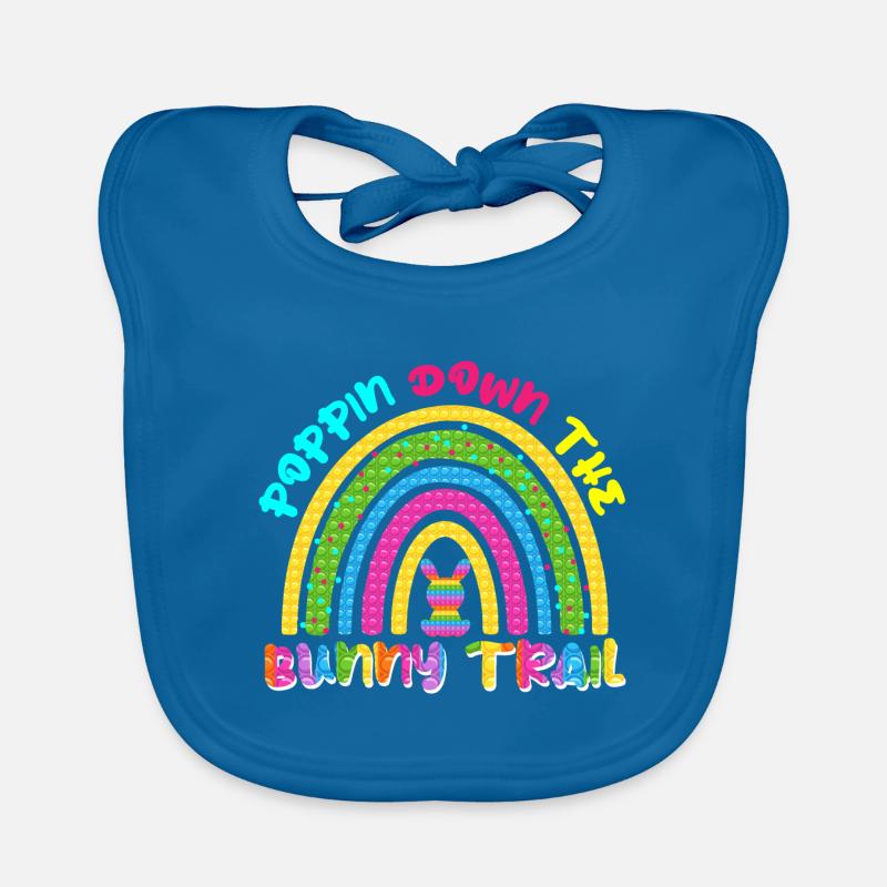 Poppin Down The Rabbit Trail Rabbit Pop It Rainbow Organic Baby Bibs