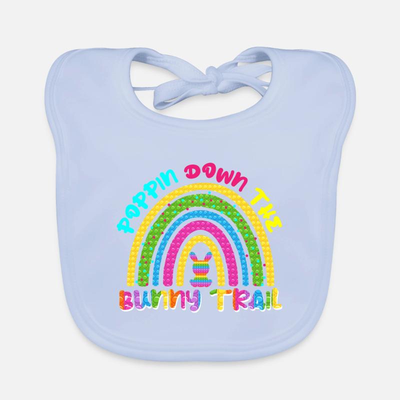 Poppin Down The Rabbit Trail Rabbit Pop It Rainbow Baby Bio-Lätzchen
