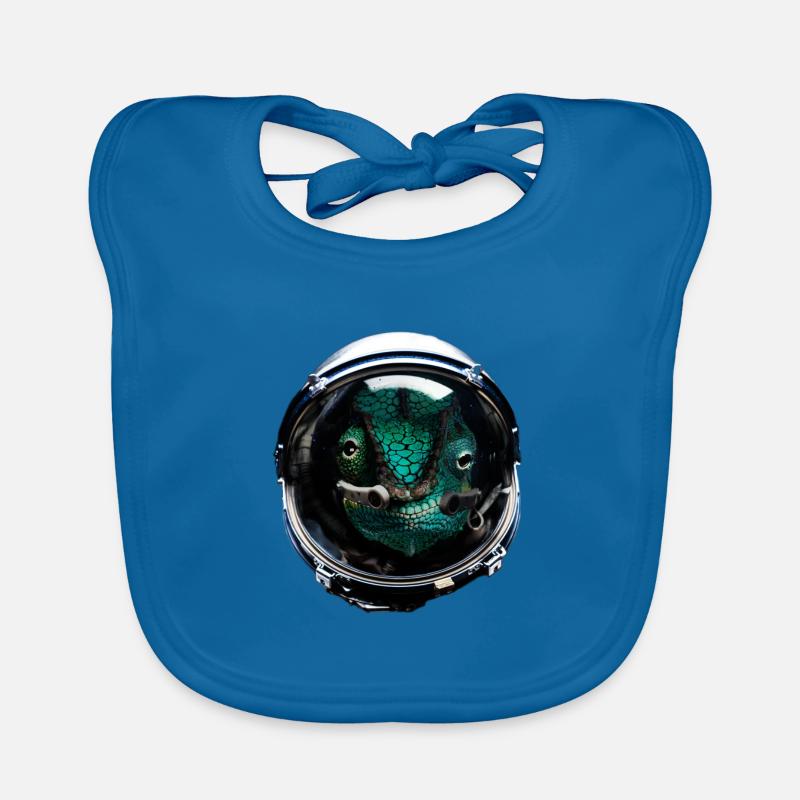 Astronaut Chameleon Reptile Keeper Outer Space Organic Baby Bibs