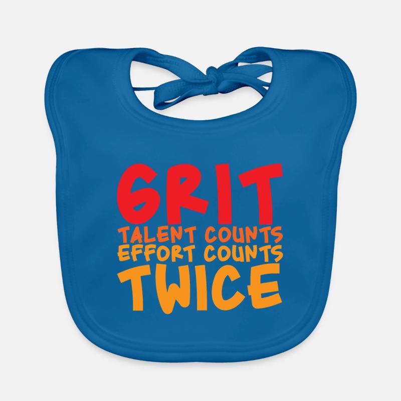 Grit Talent Counts, Effort Counts Twice 2 Organic Baby Bibs